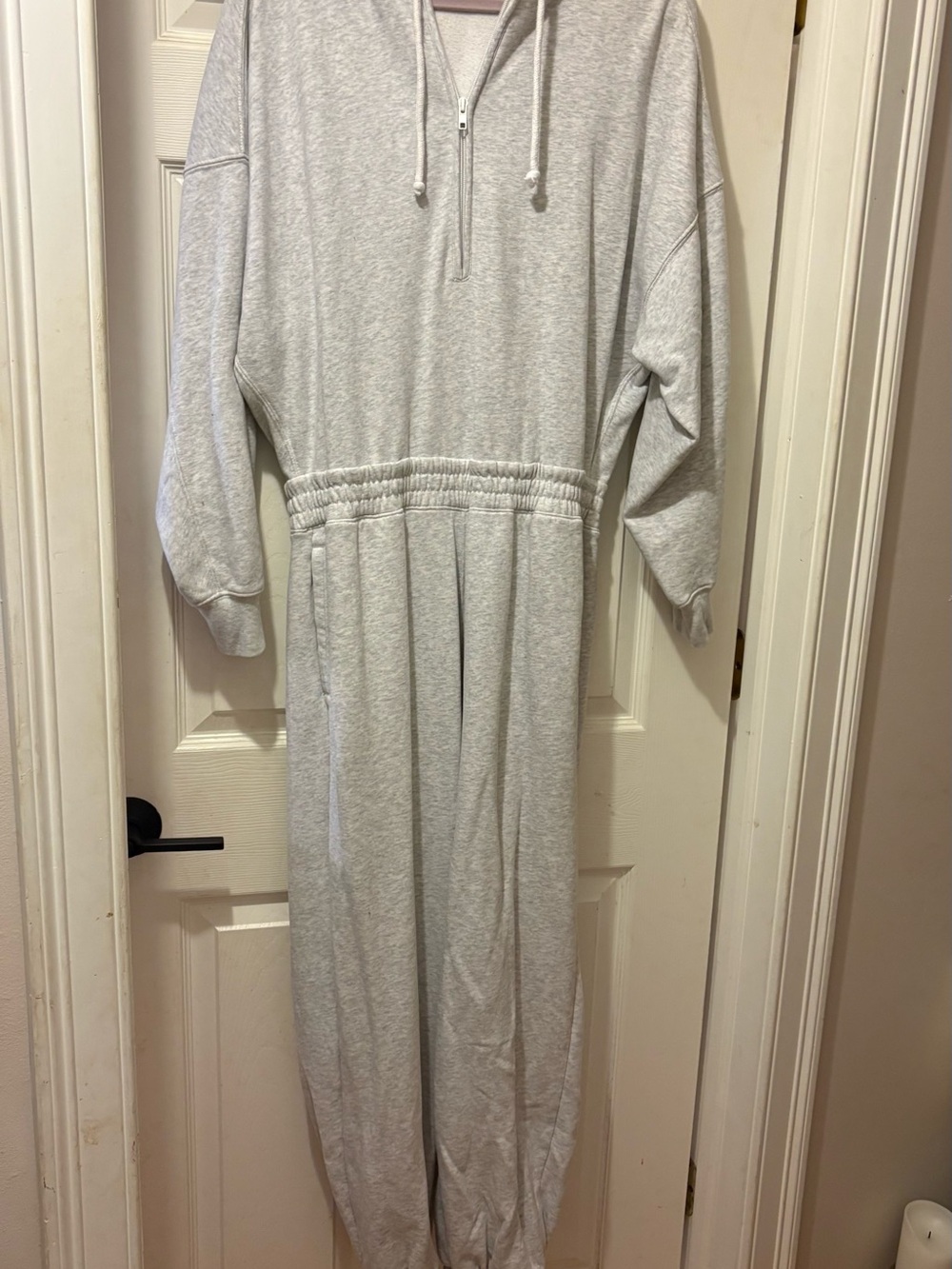 Abercrombie & Fitch Light Gray Hooded jumpsuit